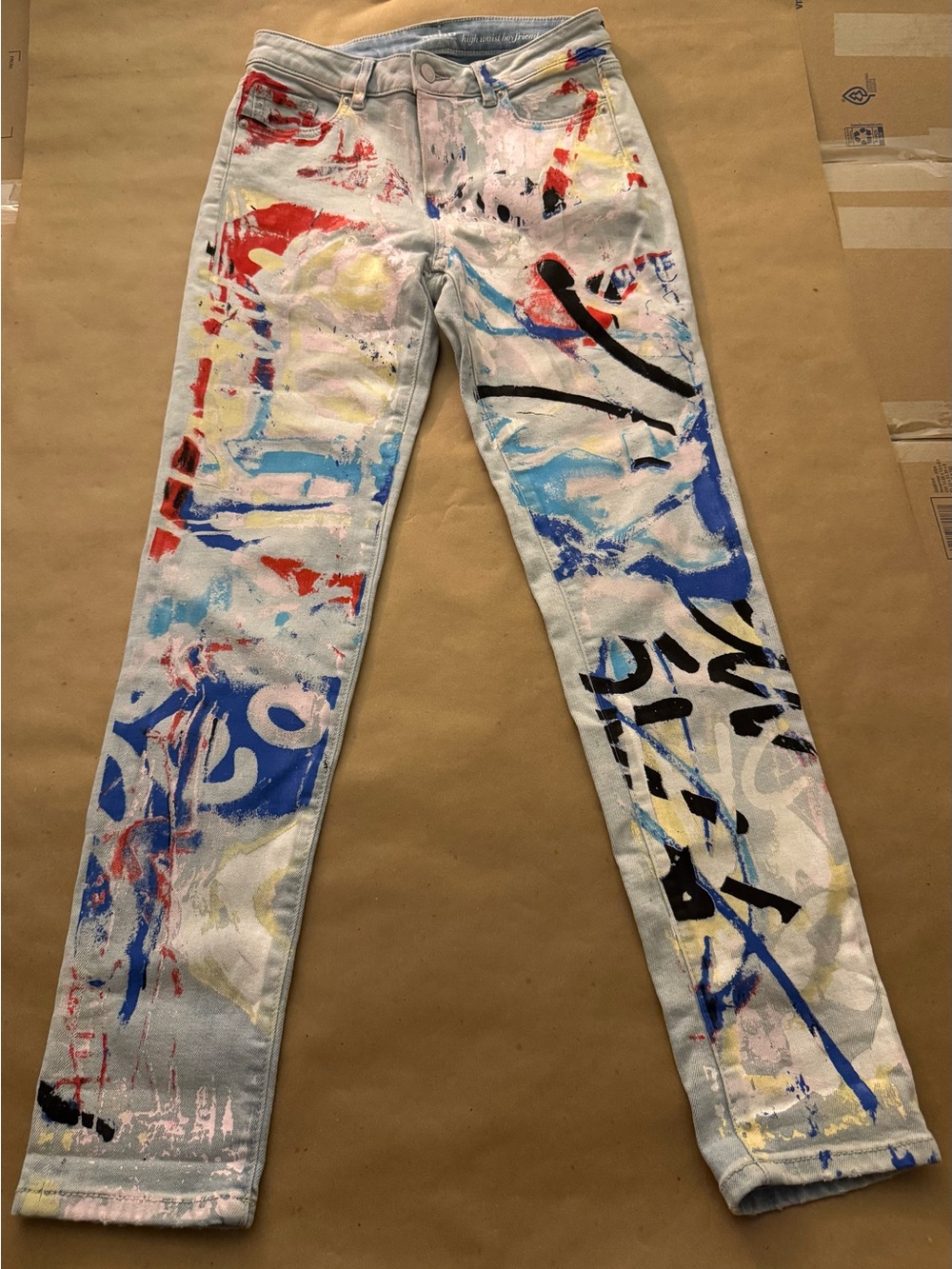 Soho New York & Co. Jeans Women's Boyfriend Unique Paint Splatter Sz 2 Indie Y2K